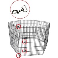 Enclos pour chiot noir 8 éléments 80 x 100 cm