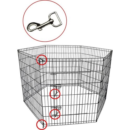 Puppy pen black 8 elements 80 x 100 cm