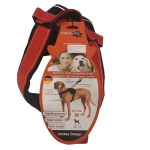 Patento Pet Jockey harness met geïntegreerde lange halsband Rood