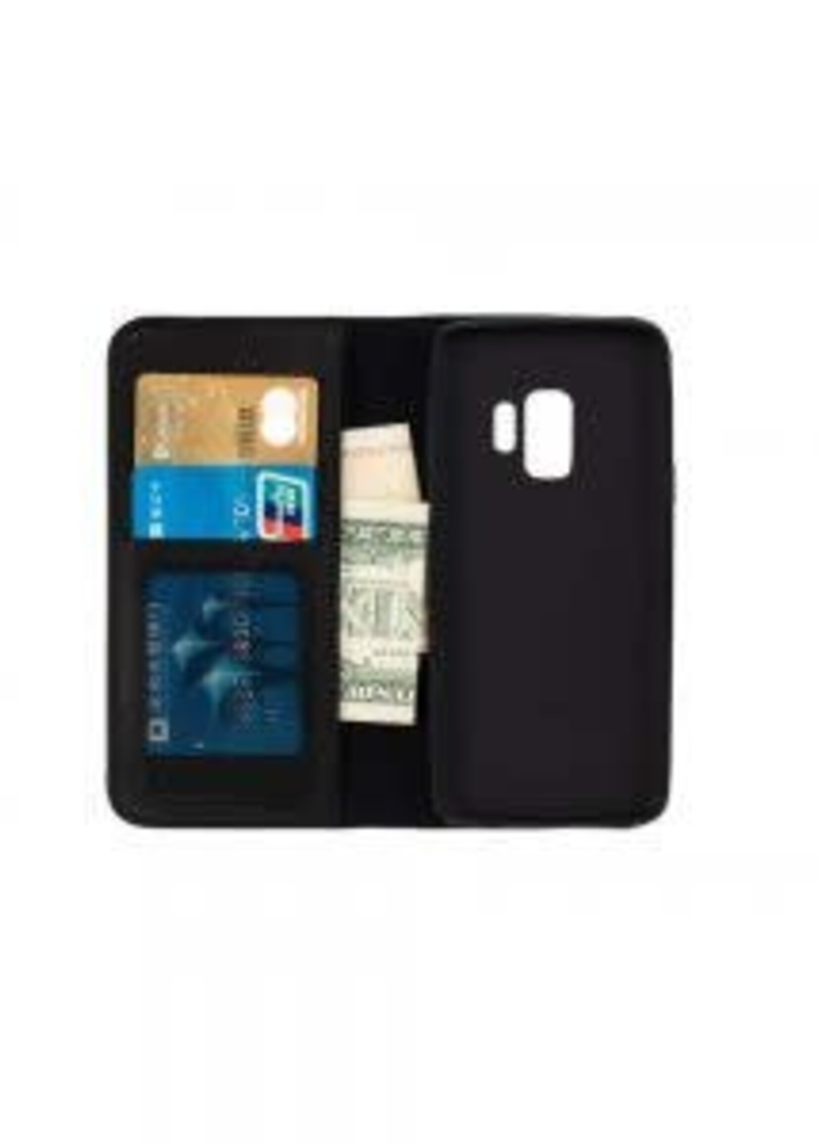 Samsung Galaxy S9 G960F Genuine Leather 2 in 1 Wallet & Backcover Black