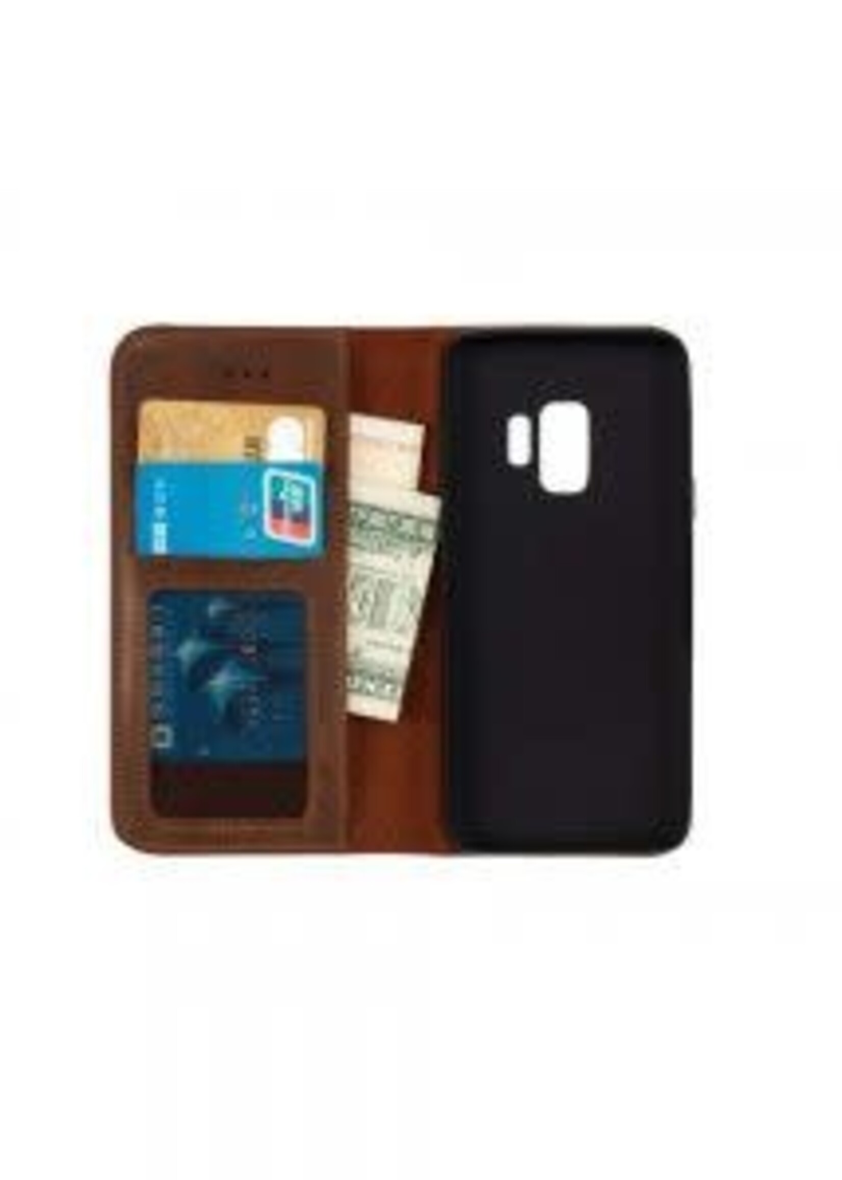 Samsung Galaxy S9 G960F Genuine Leather 2 in 1 Wallet & Backcover Brown