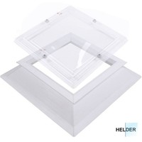 Dubbelwandige, heldere lichtkoepel van acrylaat 70 x 70 cm (vierkant) met opstand
