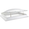 Dubbelwandige lichtkoepel opaal van acrylaat 100 x 130 cm (rechthoek) met ventilatieopstand