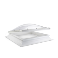 Dubbelwandige, opale lichtkoepel van acrylaat 75 x 75 cm (vierkant) met ventilatieopstand