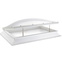 Dubbelwandige, heldere lichtkoepel van acrylaat 40 x 100 cm (rechthoek) met ventilatieopstand