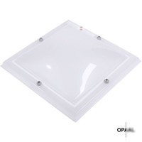 Dubbelwandige, opale lichtkoepel van acrylaat 100 x 100 cm (vierkant)