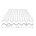 110 x 214 cm Golfplaat Polycarbonaat Transparant Type F 177/51 Enkelwandig