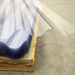 110 x 612 cm Golfplaat Polycarbonaat Transparant Type F 177/51 Enkelwandig