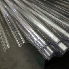 126 x 122 cm  Golfplaat Polycarbonaat Transparant Type H 76/18 Enkelwandig