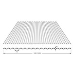 126 x 122 cm  Golfplaat Polycarbonaat Transparant Type H 76/18 Enkelwandig