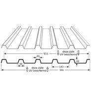 94,6 x650 cm Profielplaat Polycarbonaat Transparant Type 183/40 Enkelwandig