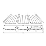 105 x 650 cm  Profielplaat Polycarbonaat Transparant KD45 Nergal 333/45 Enkelwandig