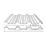 103,3 x 650 cm  Profielplaat Polycarbonaat Transparant KD585 Enkelwandig