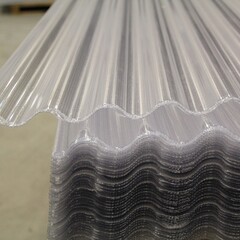 114,3 x 305 cm  Golfplaat Polycarbonaat Transparant Type H 76/18 Tweewandig