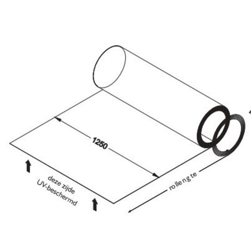 125 x 1500 cm Polycarbonaat Transparant vlakke rol
