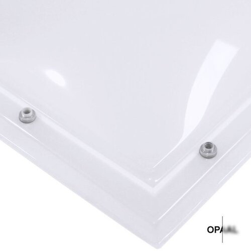 Enkelwandige, opale lichtkoepel van acrylaat 120 x 120 cm (vierkant)