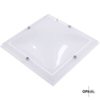 Enkelwandige, opale lichtkoepel van acrylaat 120 x 120 cm (vierkant)