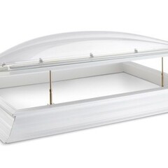 Enkelwandige lichtkoepel opaal van acrylaat 100 x 200 cm (rechthoek) met ventilatieopstand