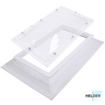 Enkelwandige, heldere lichtkoepel van acrylaat 100 x 200 cm (rechthoek) met opstand