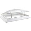 Enkelwandige lichtkoepel opaal van acrylaat 100 x 160 cm (rechthoek) met ventilatieopstand