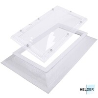 Enkelwandige, heldere lichtkoepel van acrylaat 100 x 160 cm (rechthoek) met opstand