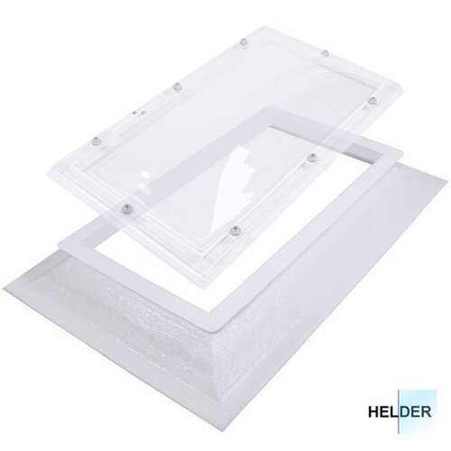 Enkelwandige, heldere lichtkoepel van acrylaat 100 x 160 cm (rechthoek) met opstand