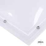 Enkelwandige, opale lichtkoepel van acrylaat 100 x 160 cm (rechthoek)