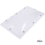 Enkelwandige, opale lichtkoepel van acrylaat 100 x 160 cm (rechthoek)