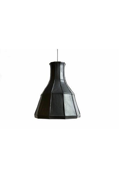 Leather Lampshade Vertical Grey