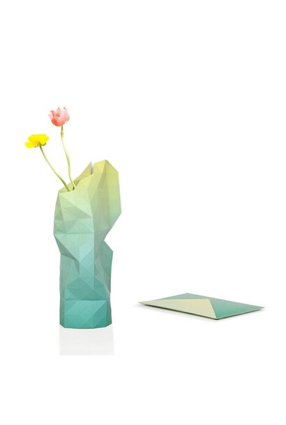 Paper Vase Cover Green Fade