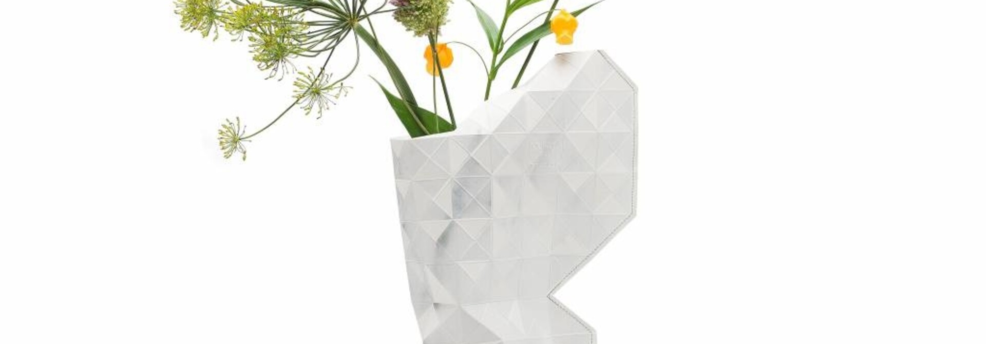 Paper Vase Cover Marble White