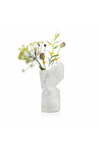 Paper Vase Cover Marble White