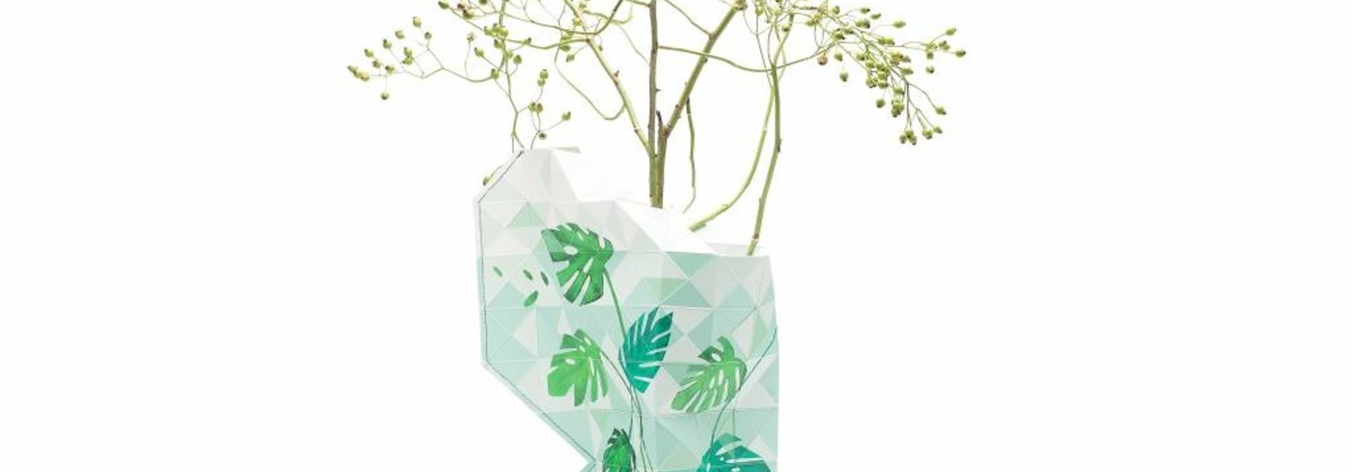 Paper Vase Cover Jungle Leaves