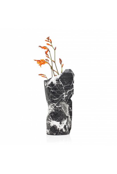 Paper Vase Cover Marble Black (small)