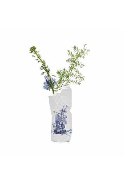 Paper Vase Cover Delft Blue (small)