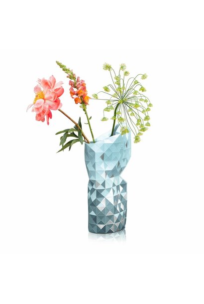 Paper Vase Cover Grey with Silver Segments