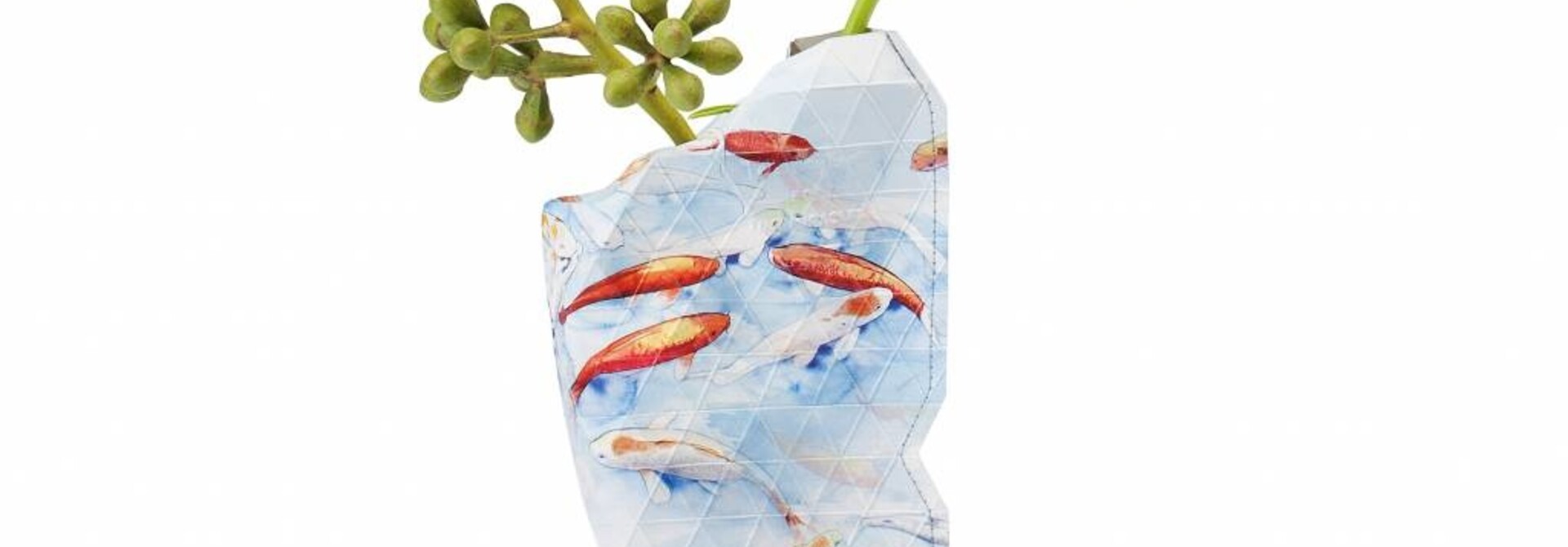 Paper Vase Cover Blue Fish (small)