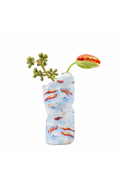 Paper Vase Cover Blue Fish (small)