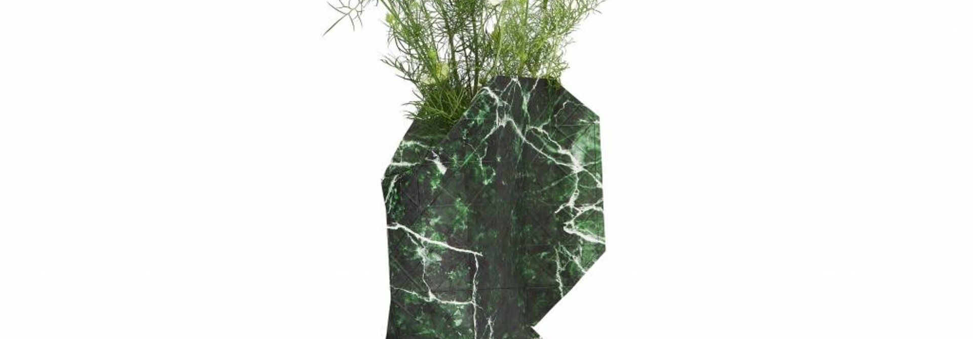 Paper Vase Cover Marble Green