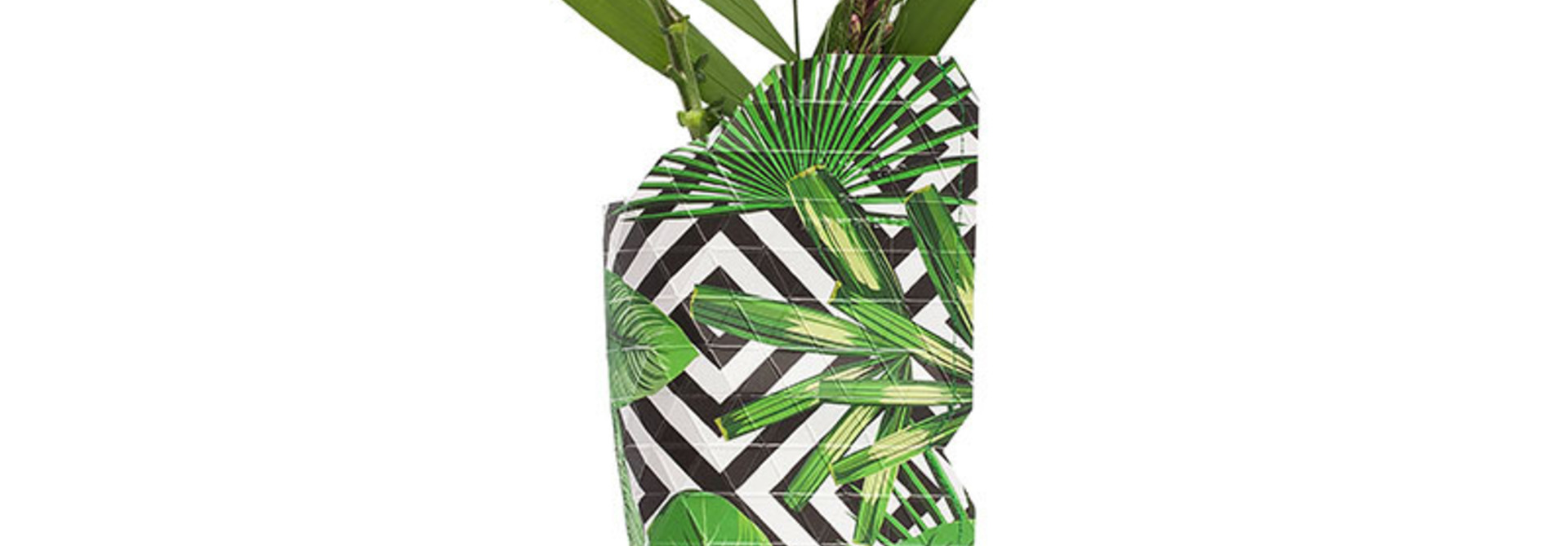 Paper Vase Cover Geo Jungle  (small)