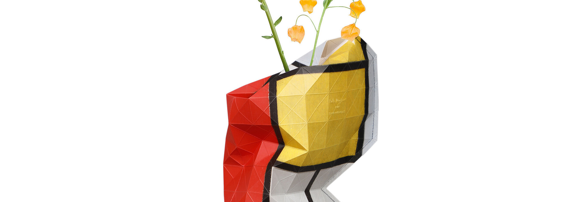 Paper Vase Cover Composition Red- Mondriaan
