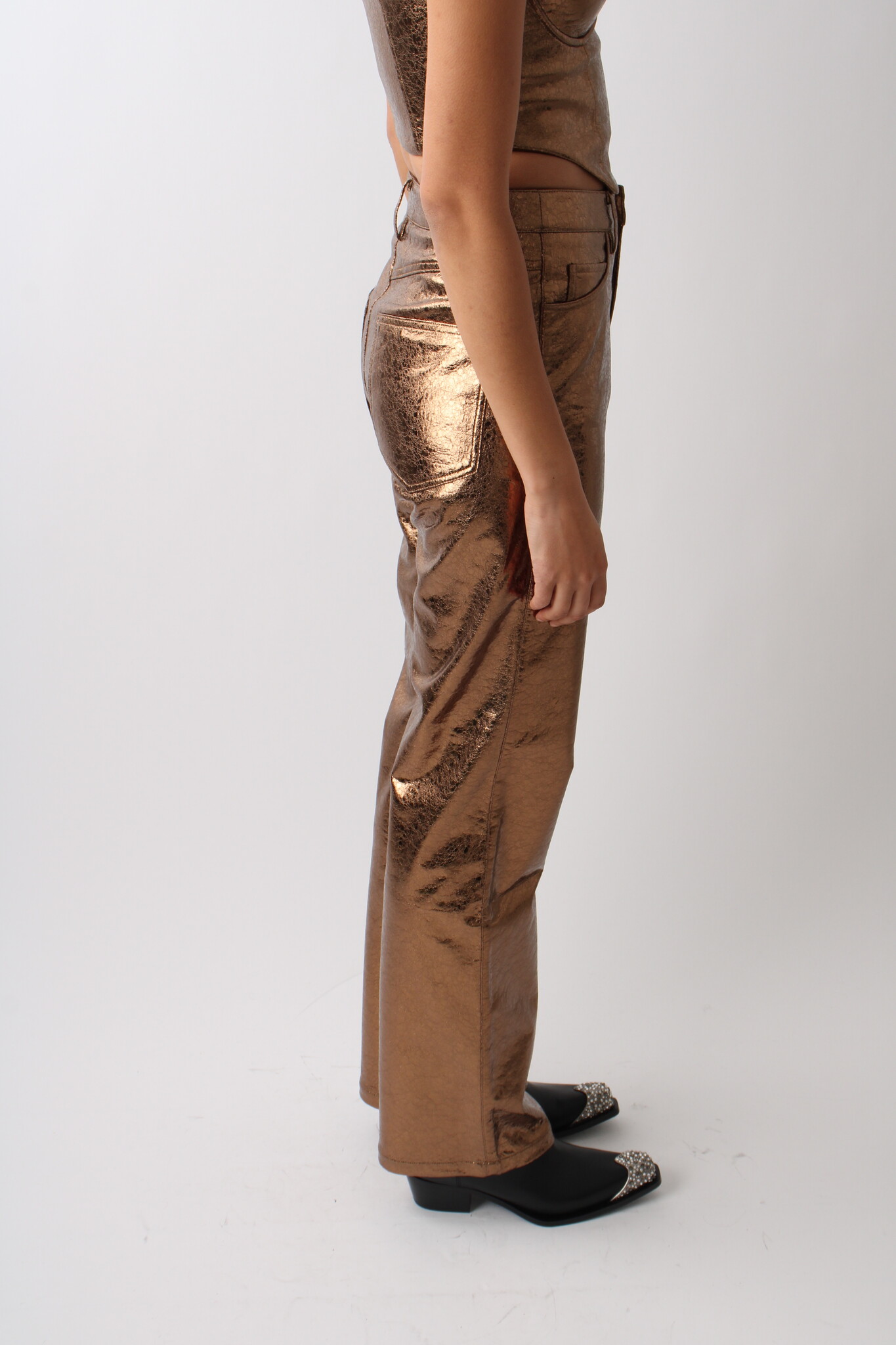 Rotate Textured High Waist Pants