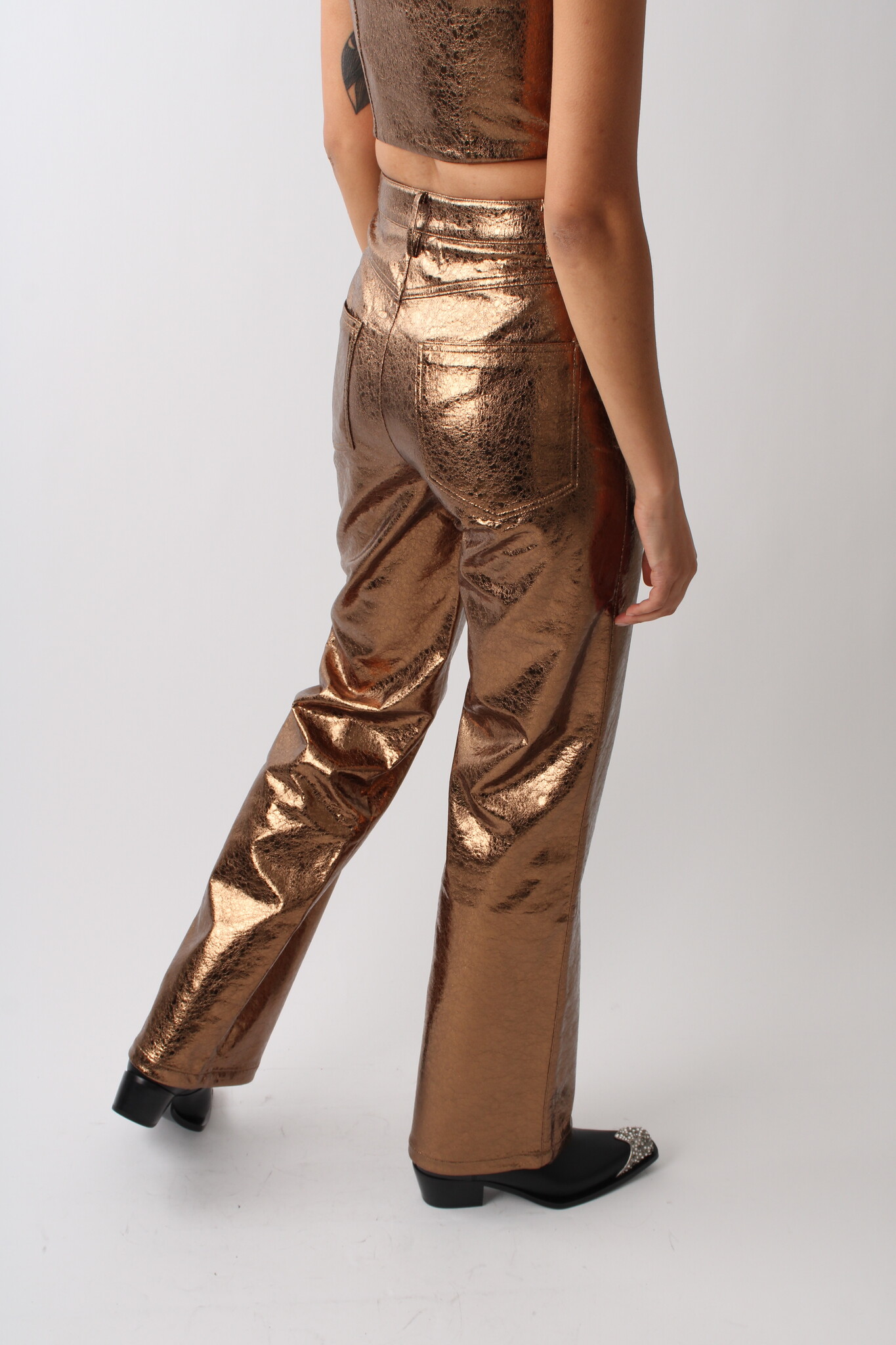 Rotate Textured High Waist Pants