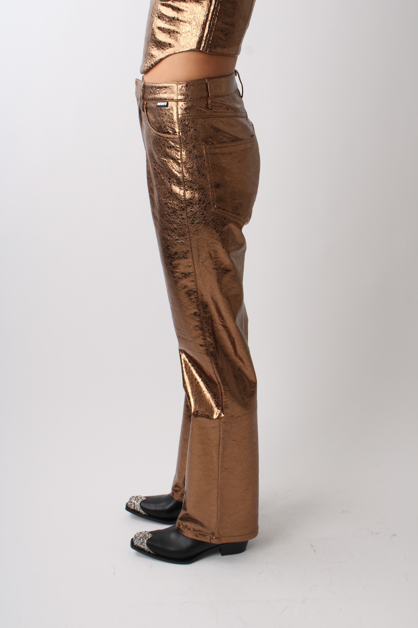 Rotate Textured High Waist Pants