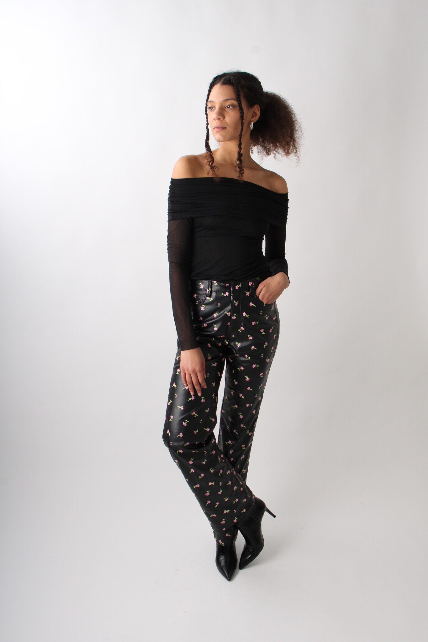 Rotate Printed Straight Trousers