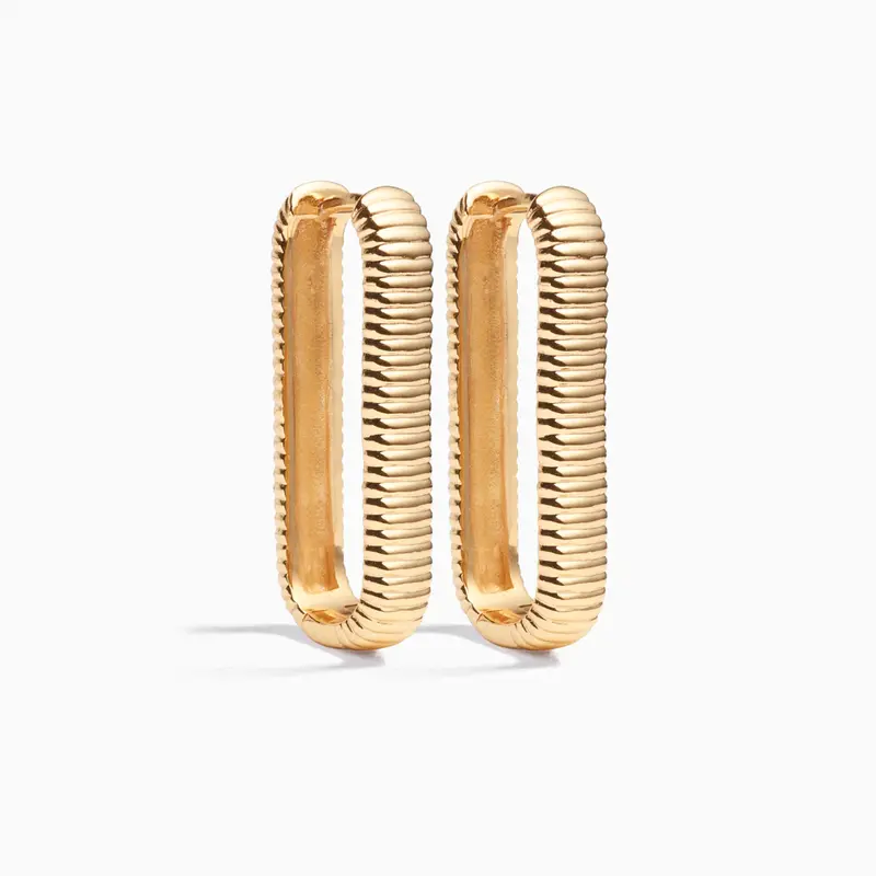 Nilu Large Ribbed Icon Hoops