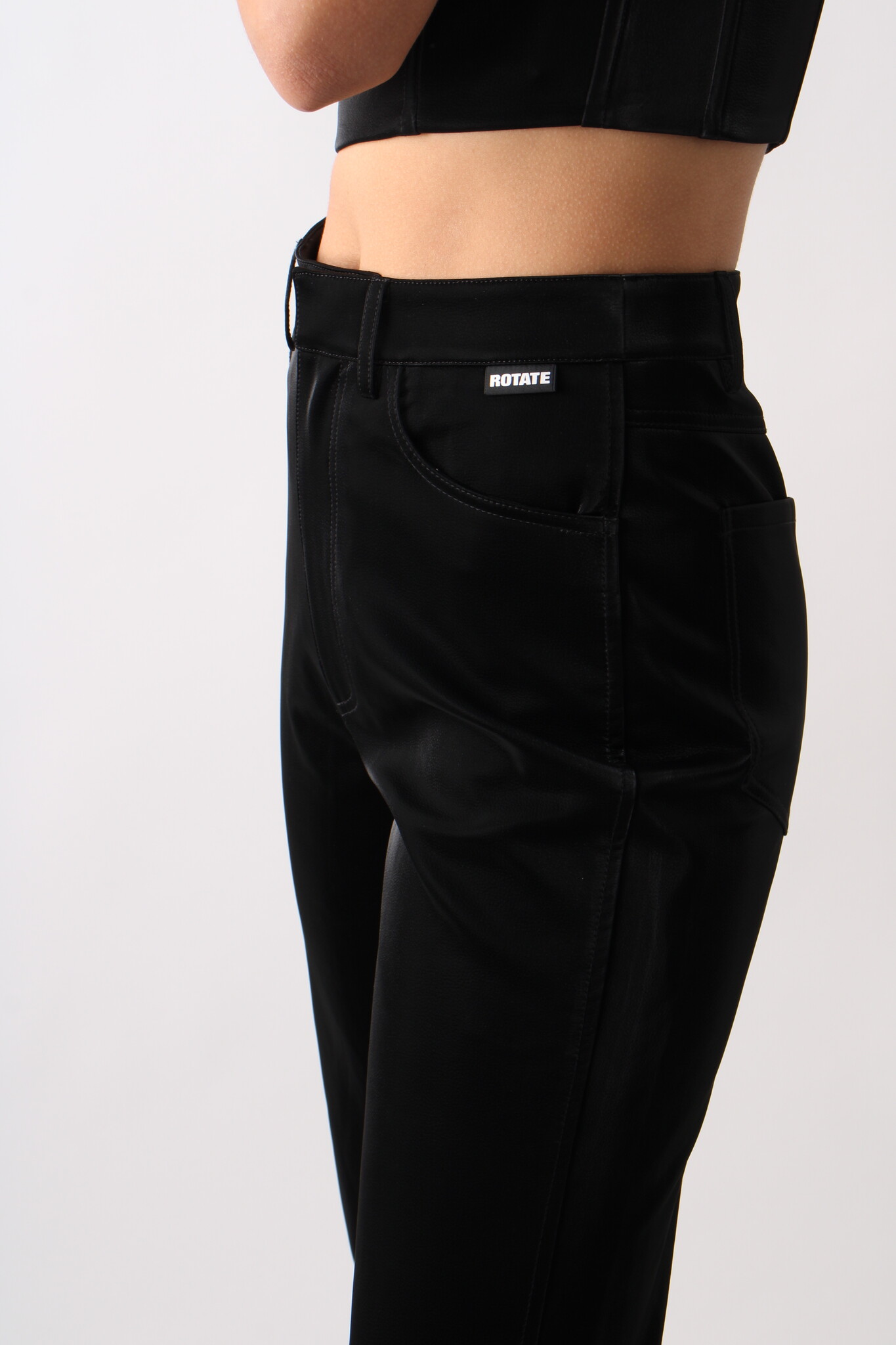 Rotate Coated High Waist Trousers