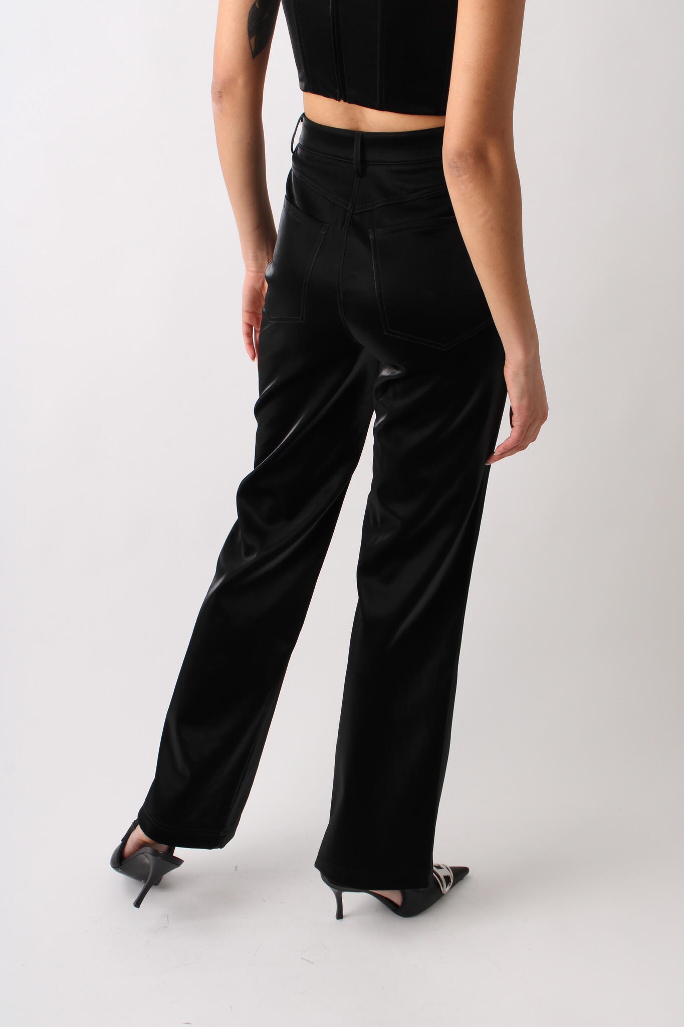 Rotate Coated High Waist Trousers