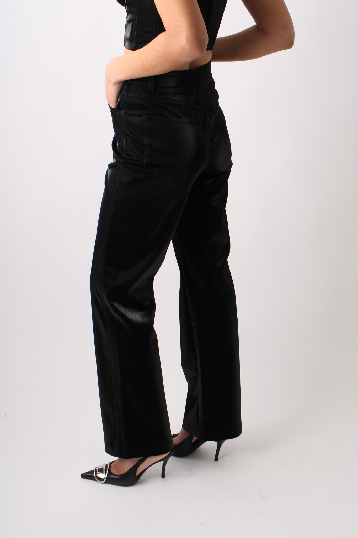 Rotate Coated High Waist Trousers