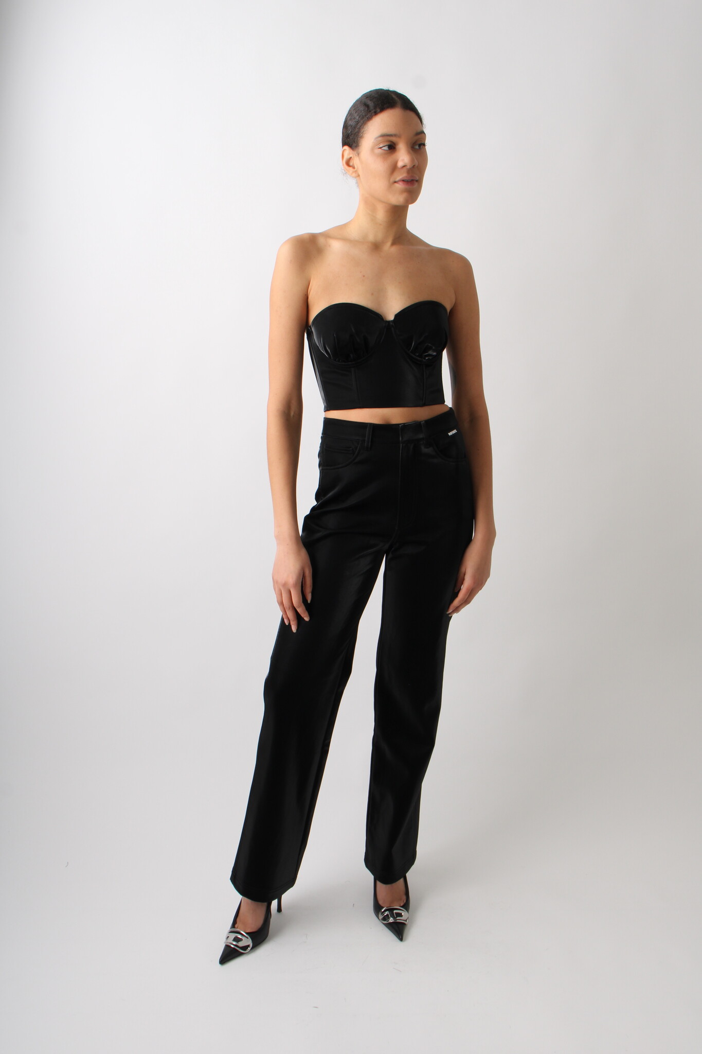 Rotate Coated High Waist Trousers
